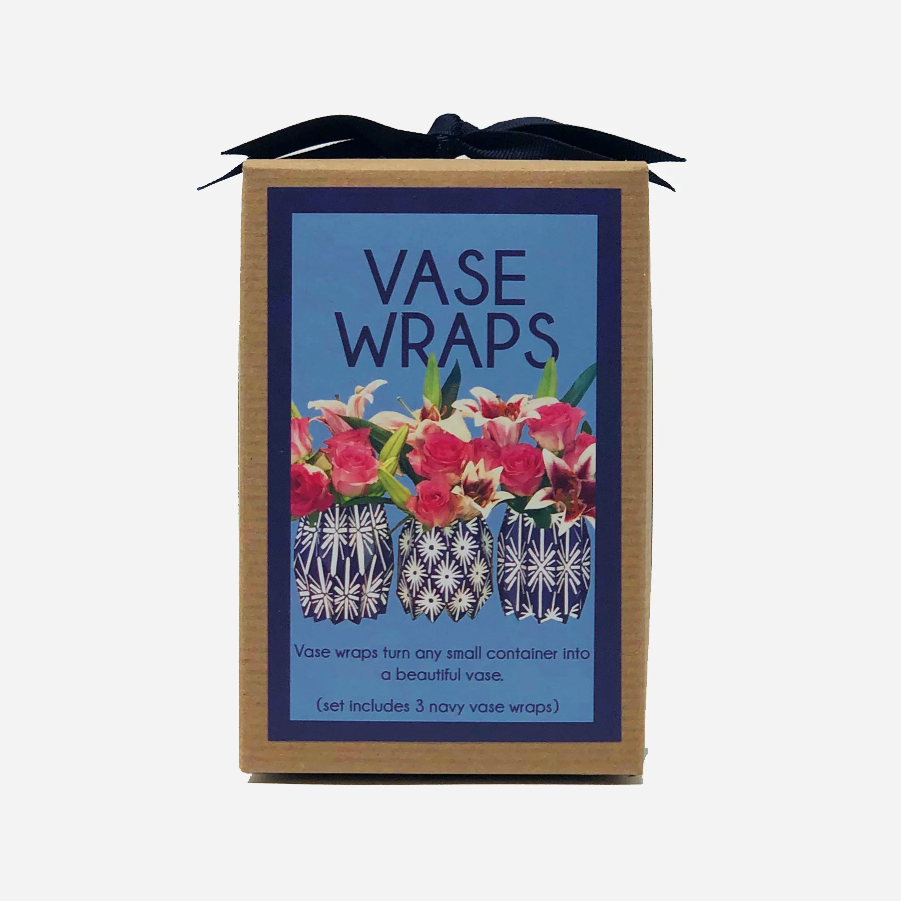 Navy Paper Flower Vase