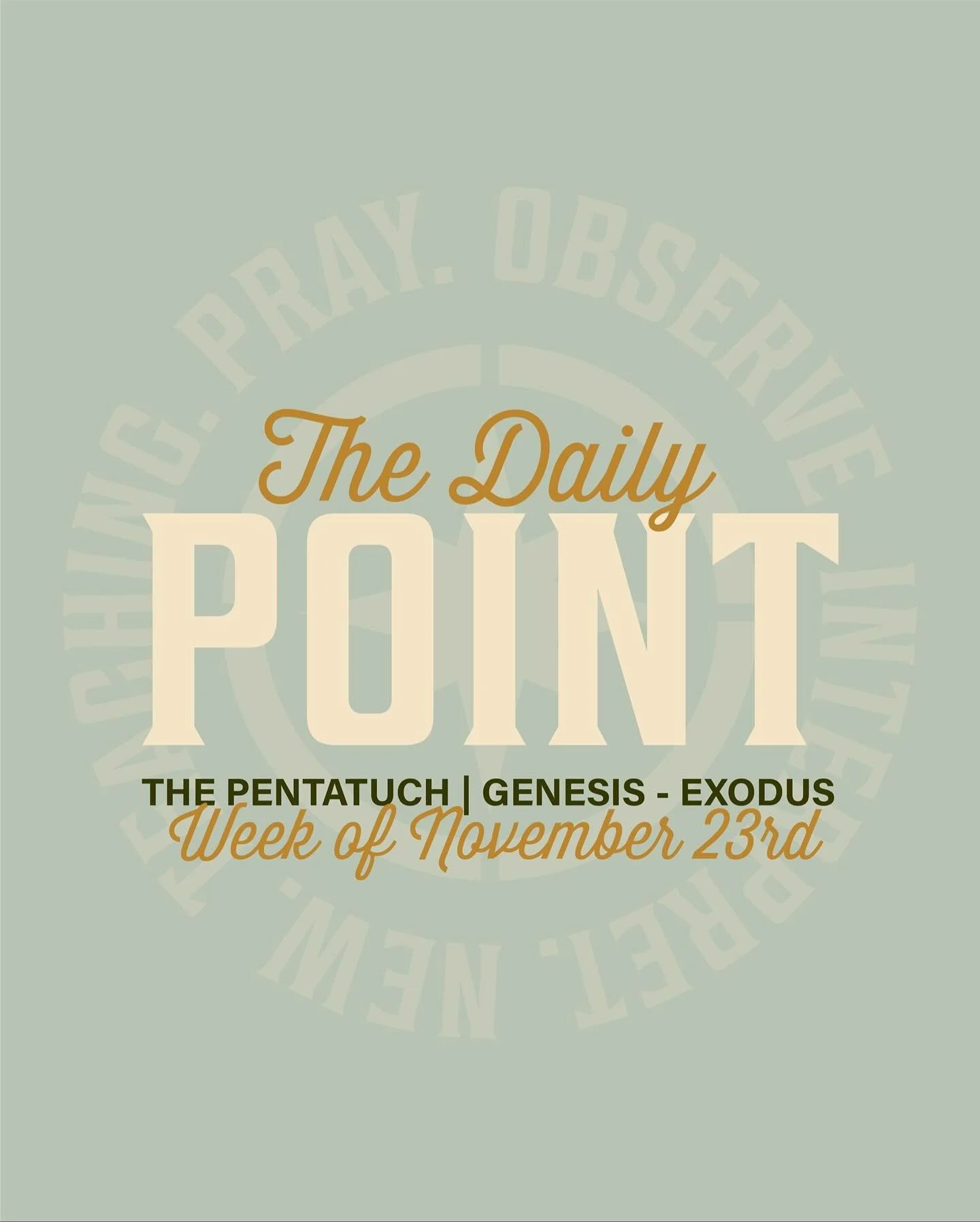 Our reading of Exodus continues over Thanksgiving Break!!