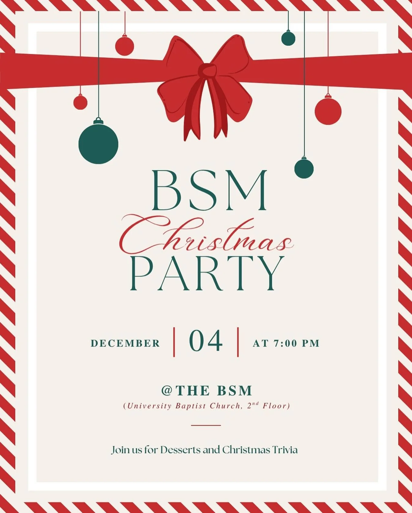 TONIGHT is our Christmas party!! Join us at our last event for the semester, it&rsquo;s going to be a lot of fun!! 🎄🎅🏻⛪️