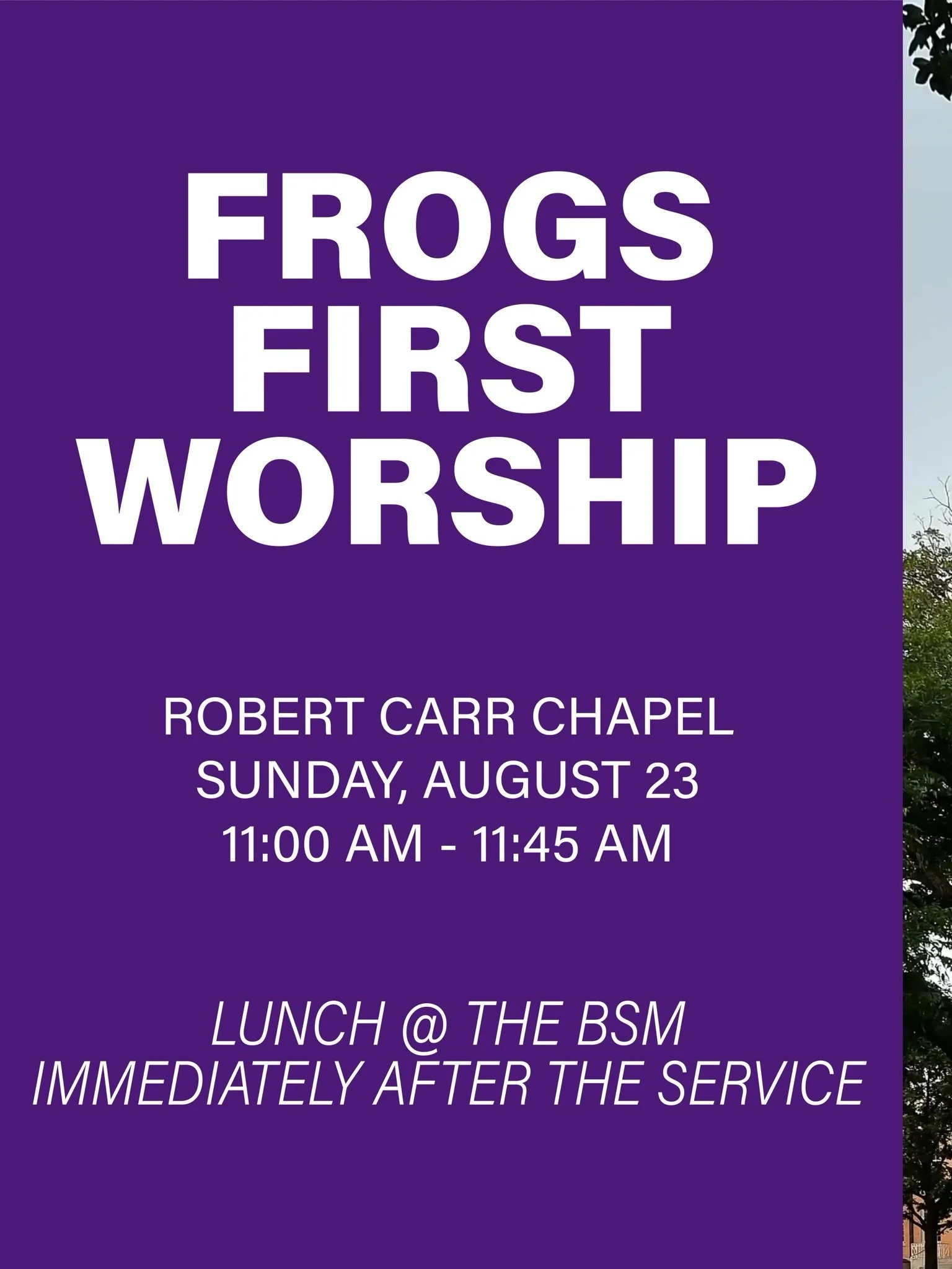 Worship and lunch together before school starts on Monday!