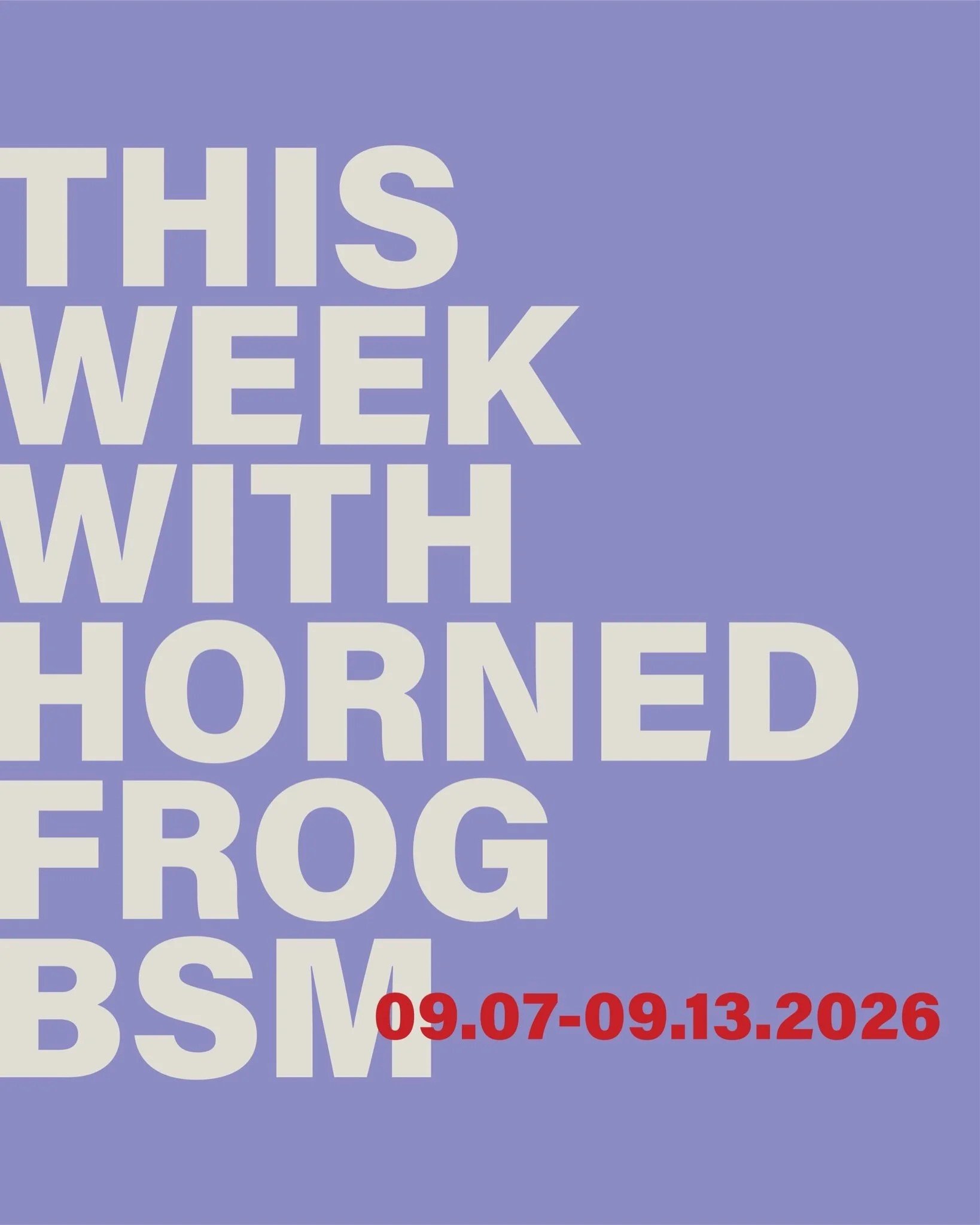 We look forward to seeing you this week!