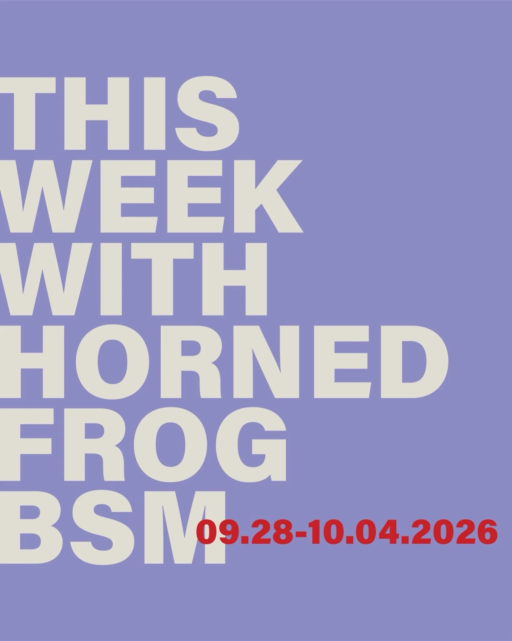 We look forward to seeing you this week!
