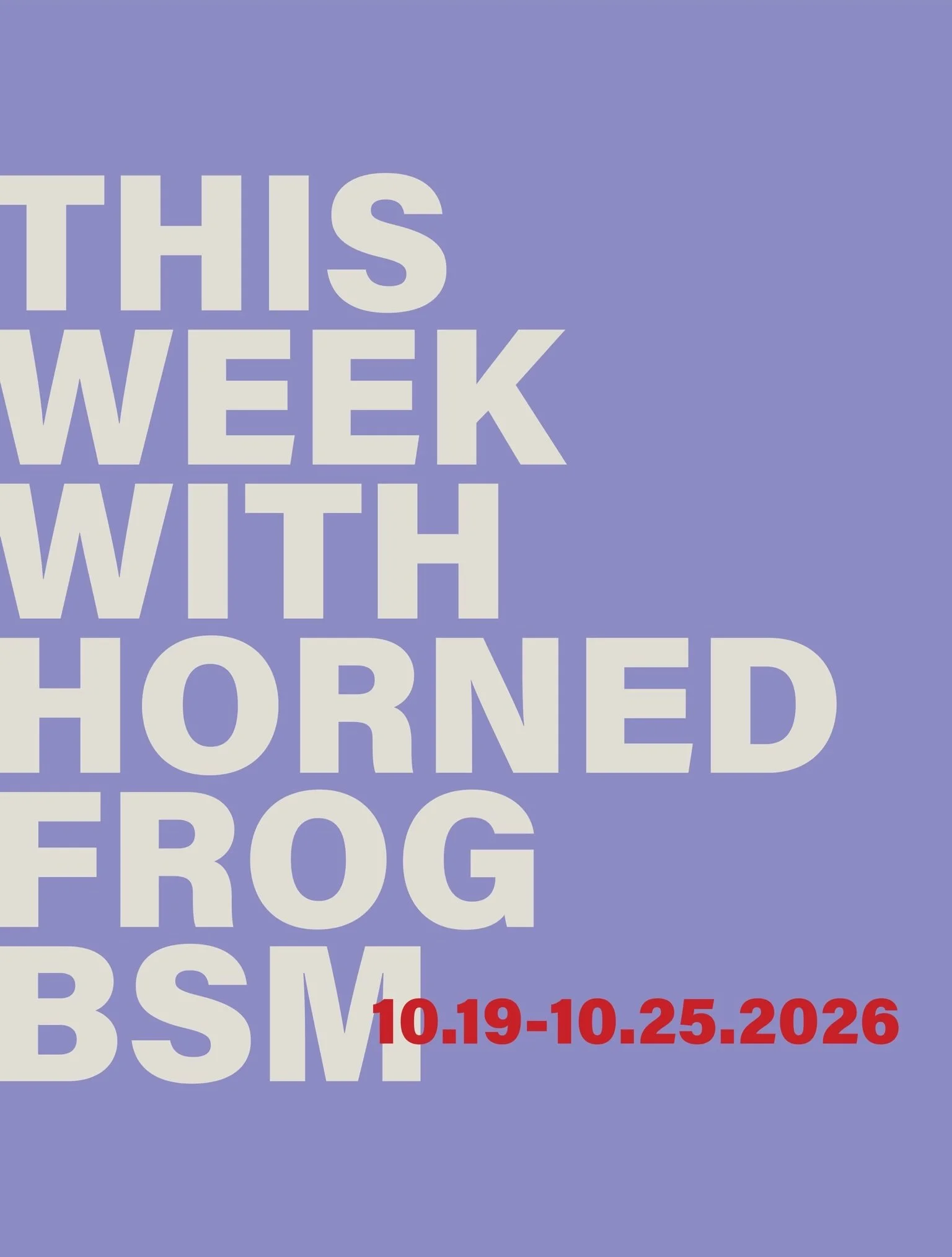 👀 it's a full week at the BSM! 🔥🔥🔥