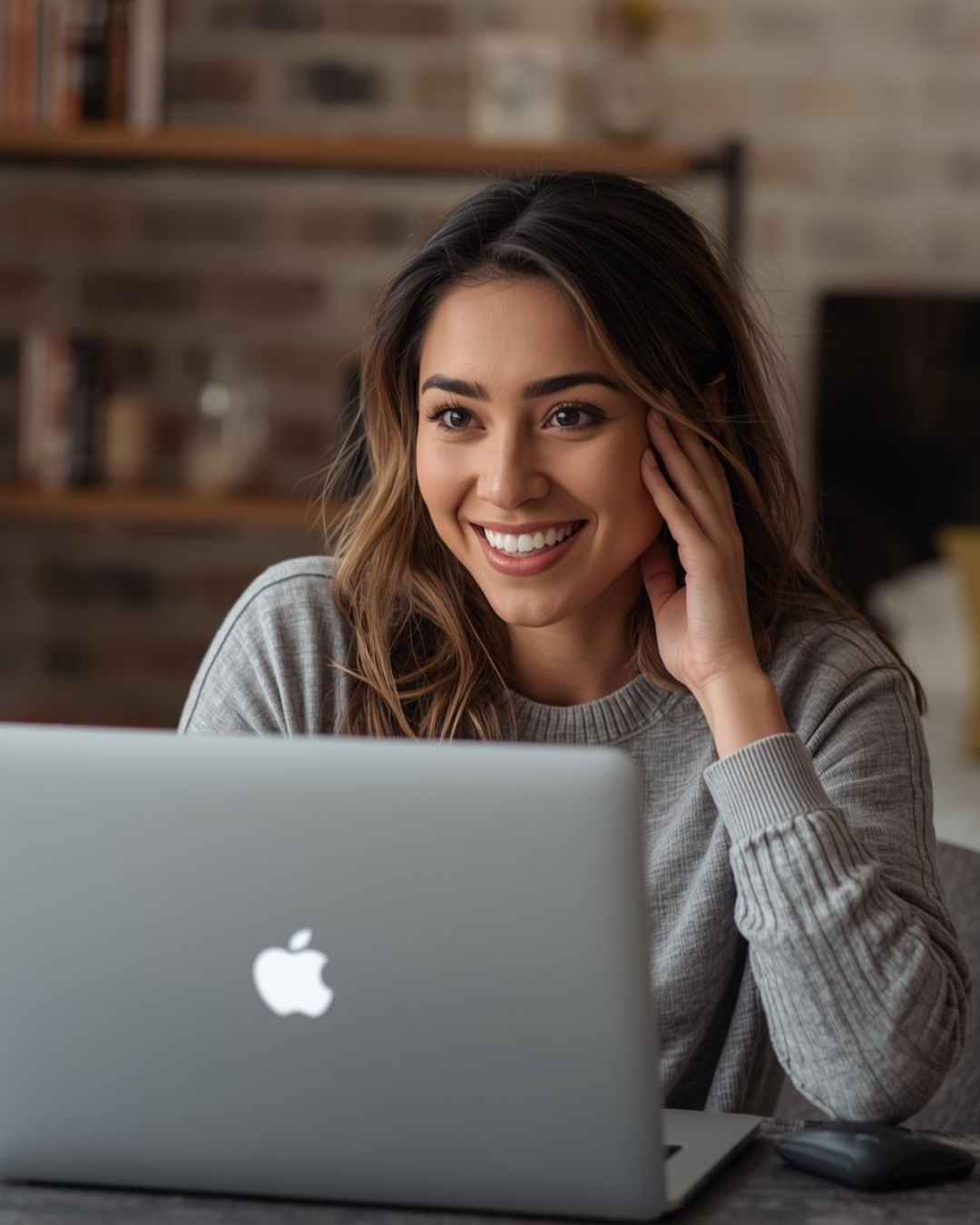 An intuitively gifted practitioner engaging warmly in a live online small group coaching session focused on moving from stuck to flow.