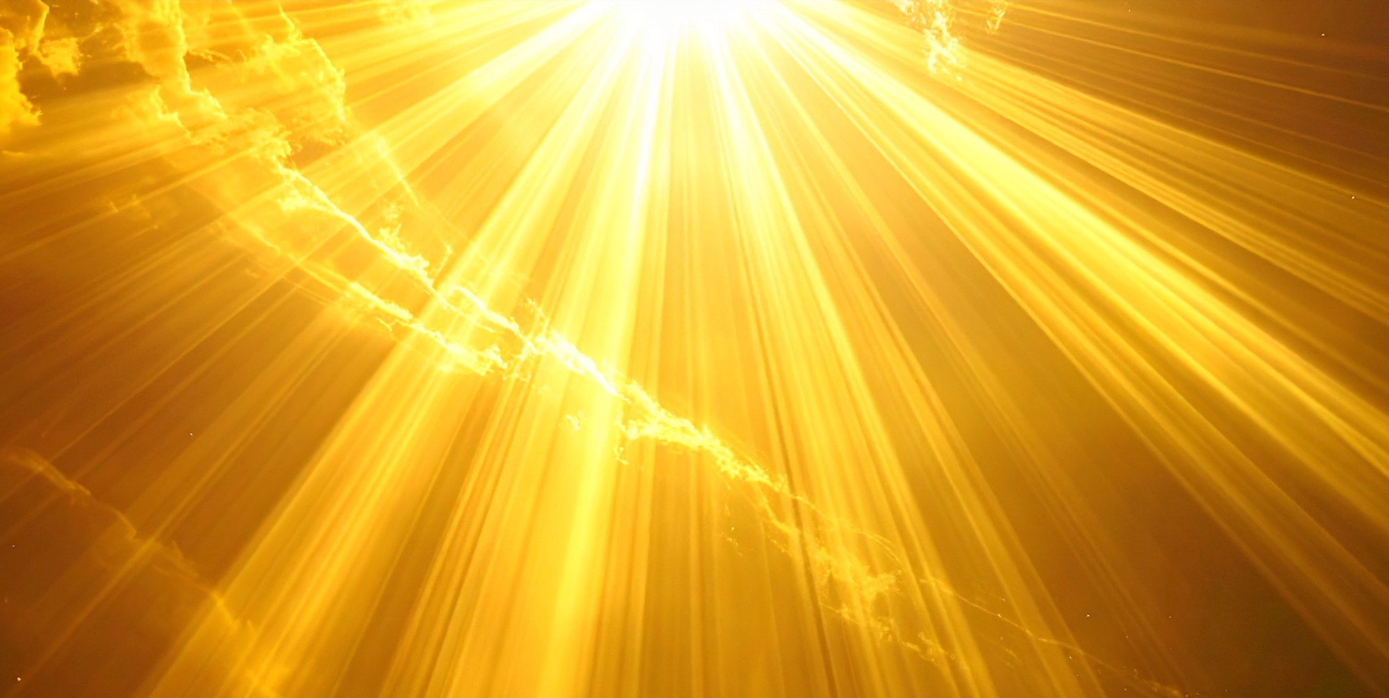 Golden sun rays shining down, symbolizing divine healing energy, spiritual guidance, and the light of clarity in energy work sessions.