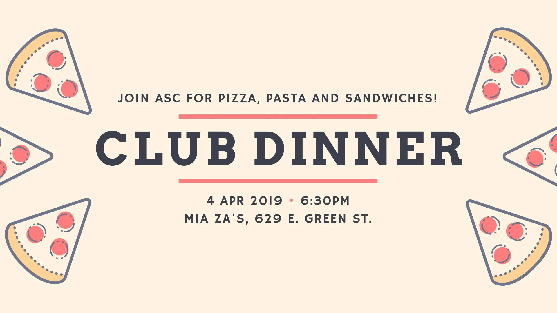 Club Dinner at Mia Za's