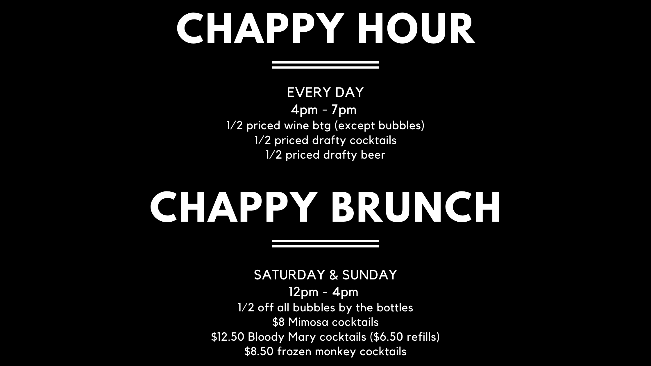 Drinks — Chaplin's