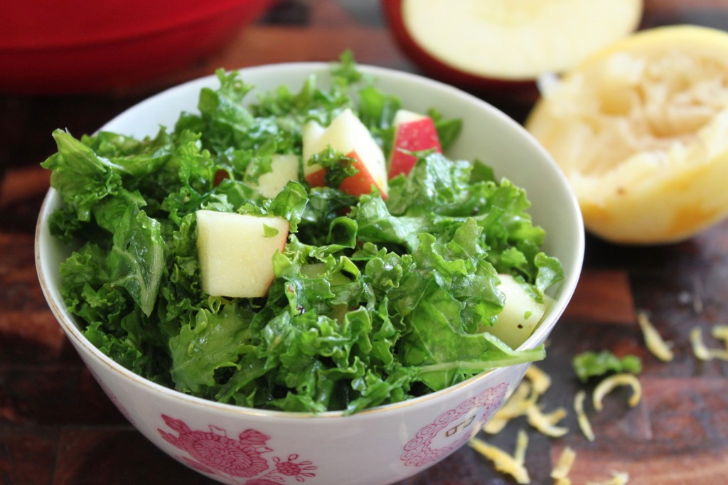Lemony Kale &amp; Apple Salad (vegan, paleo)