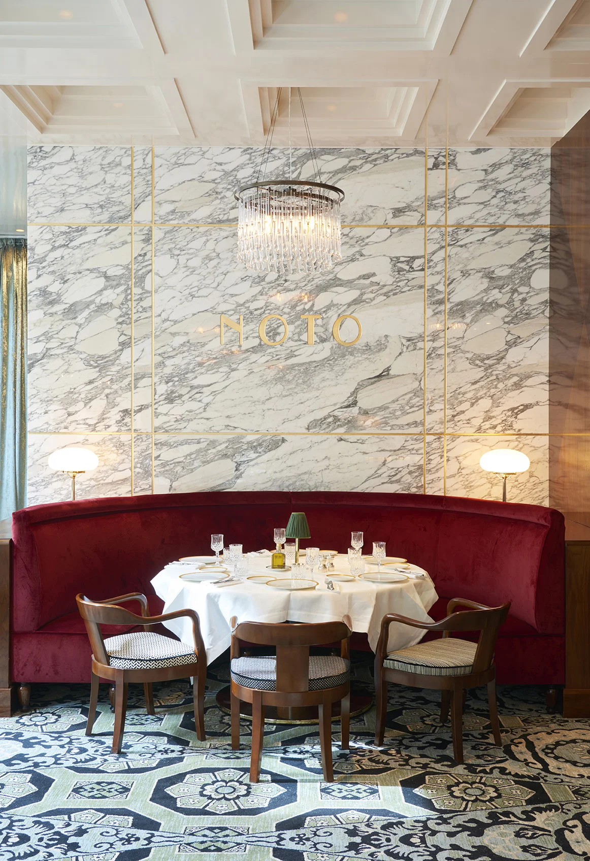 dallage mur marbre arabescatoRestaurant Noto Salle Pleyel Omni Marbres