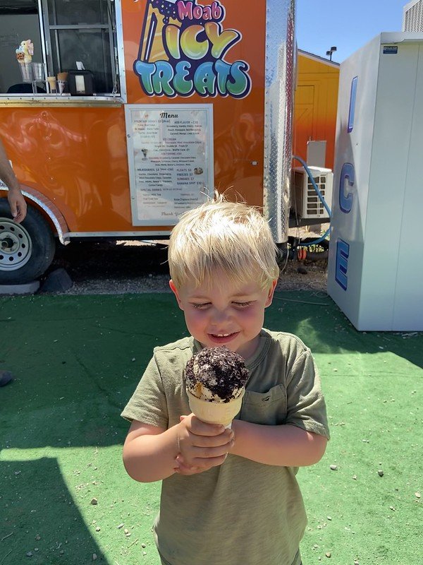  This boy loves his ice cream 