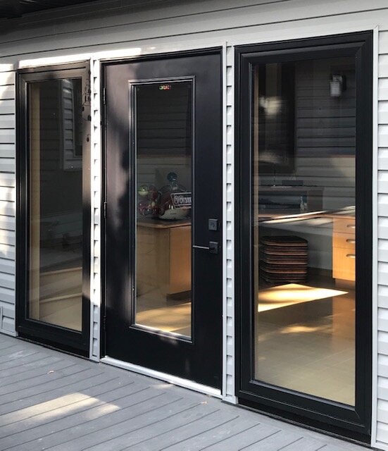 Exterior-Renovation-Custom-Patio Door-Black Hardware-Style Maven Decor Interior Design-Edmonton Canada