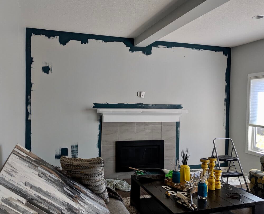 Before-Style Maven Decor-Feature Wall-Living Room-Edmonton Canada
