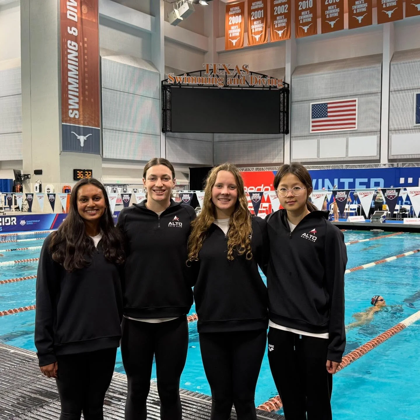 Team Record! 🔥Maren, Tanishi, Chloe and Hailey crushed the 400 free relay! They placed 11th overall at Junior Nationals and set a new Alto team record with a 3:23.51! Way to Go Alto! #altorecordbreakers #fasterwithalto