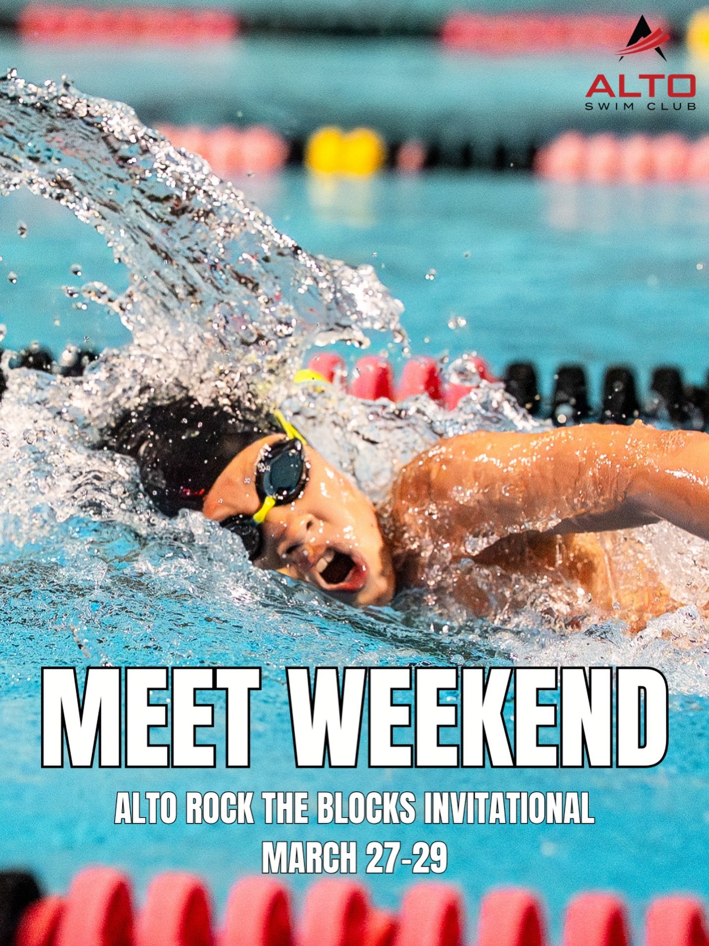 We are gearing up for our last meet of the short course season, the Alto Rock The Blocks Invitational! Let&rsquo;s get excited for a fun weekend ahead! 😁🌟🏊&zwj;♂️🏊&zwj;♀️ #LetsGoAlto #FasterWithAlto #GreaterTogether