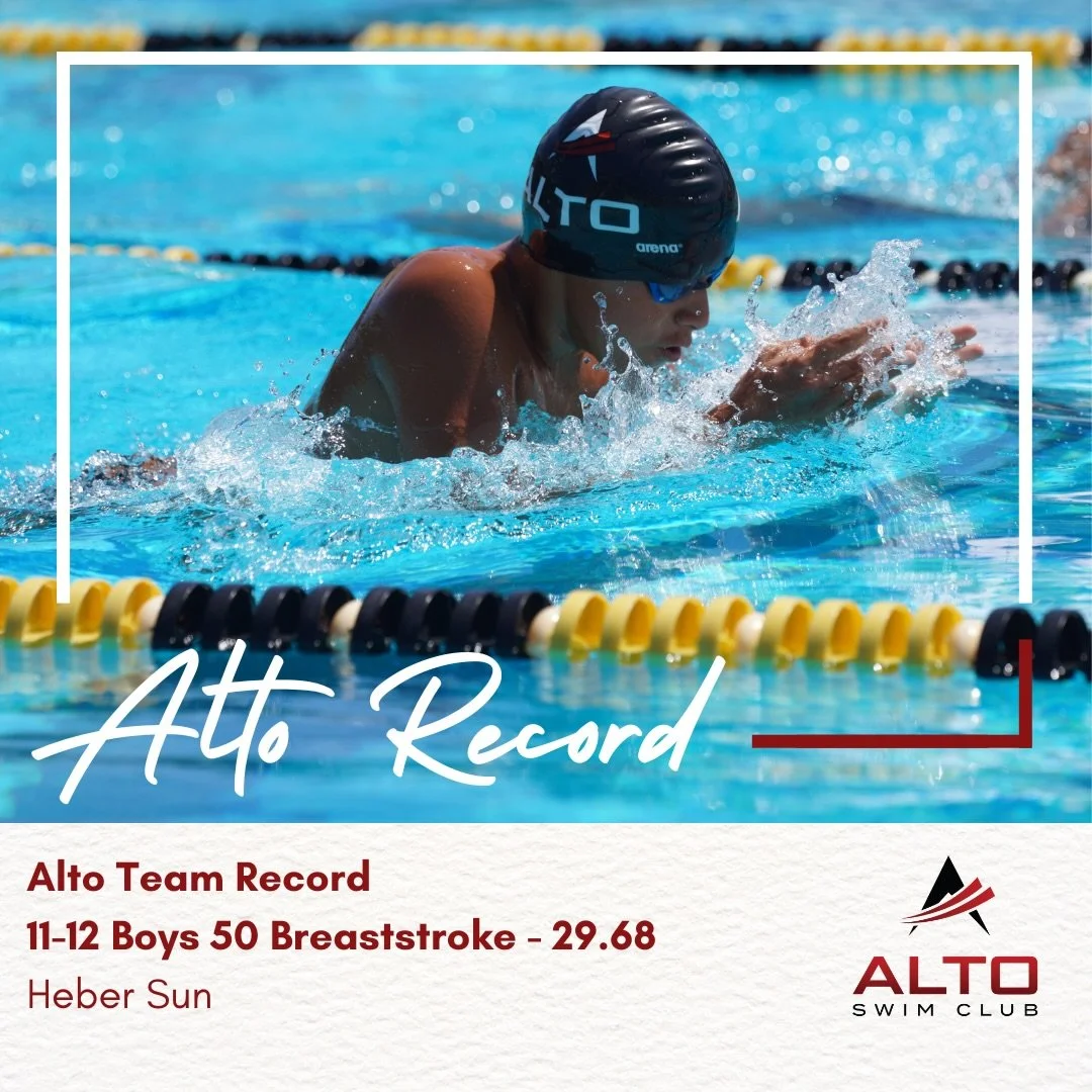 New Team Record‼️ 🔥🔥 Congratulations to Heber Sun for breaking the Alto Boys 11-12 Boys 50 Breast Team Record! He posted a 29.68 at the Spring Age Group Champs in Pleasanton! Let&rsquo;s go Heber &amp; let&rsquo;s go Alto!! #FasterWithAlto #AltoRec