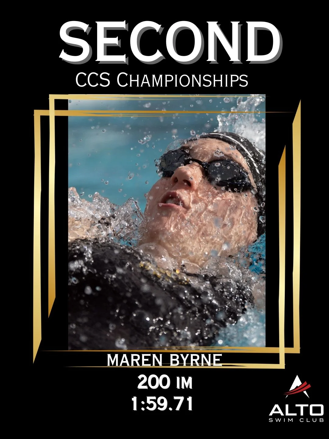 🔥🔥 Huge congratulations to Maren Byrne for multiple Top-10 finishes at CCS Championships this past weekend in San Jose! We are so proud of you! Let&rsquo;s go Maren &amp; let&rsquo;s go Alto! 😤🌟🏊&zwj;♀️ #LetsGoAlto #FasterWithAlto #GreaterTogeth