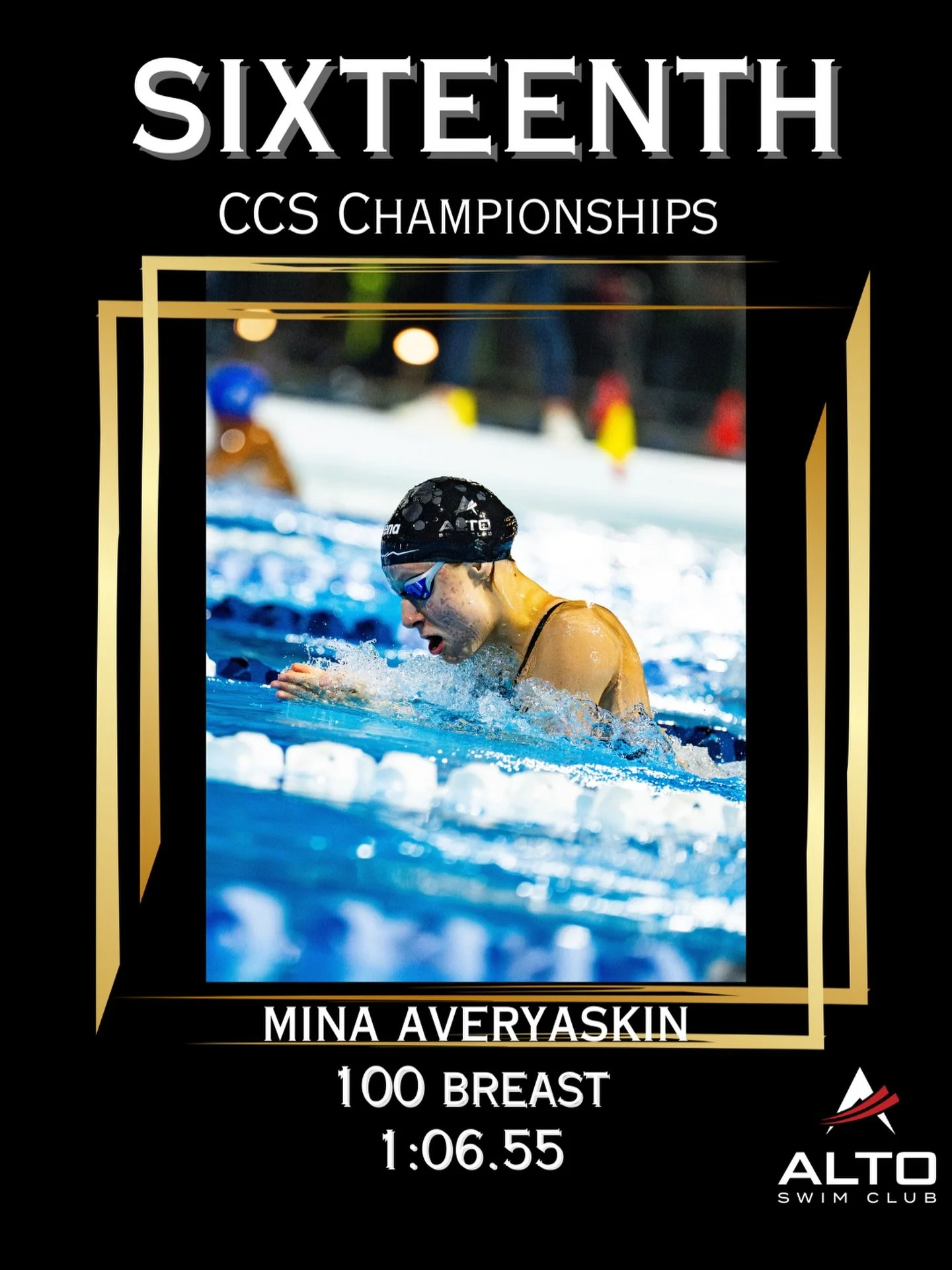 🔥🔥 Huge congratulations to Mina Averyaskin for an outstanding performance this past weekend at CCS Championships held in San Jose! We are so proud of you! Next up&hellip; States! 😤 Let&rsquo;s go Mina &amp; let&rsquo;s go Alto! #LetsGoAlto #Faster