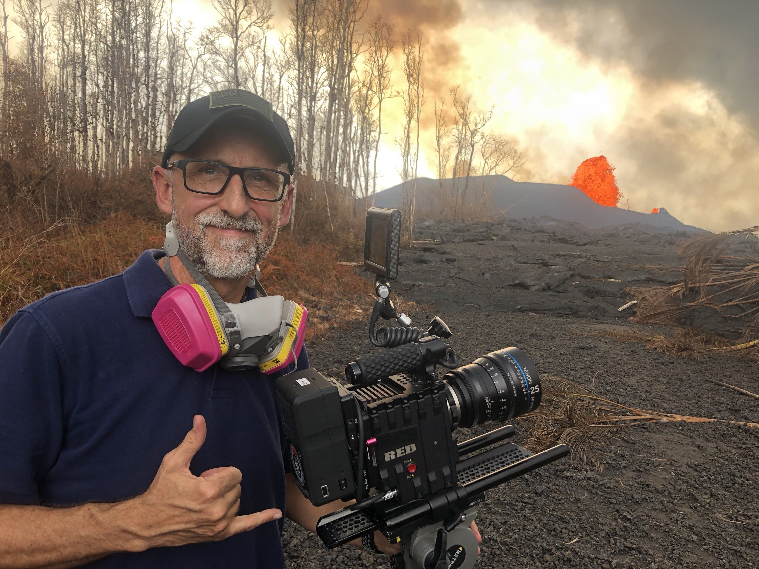 Michael filming Kilauea eruption May 2018 - Jeff Rogers.JPG