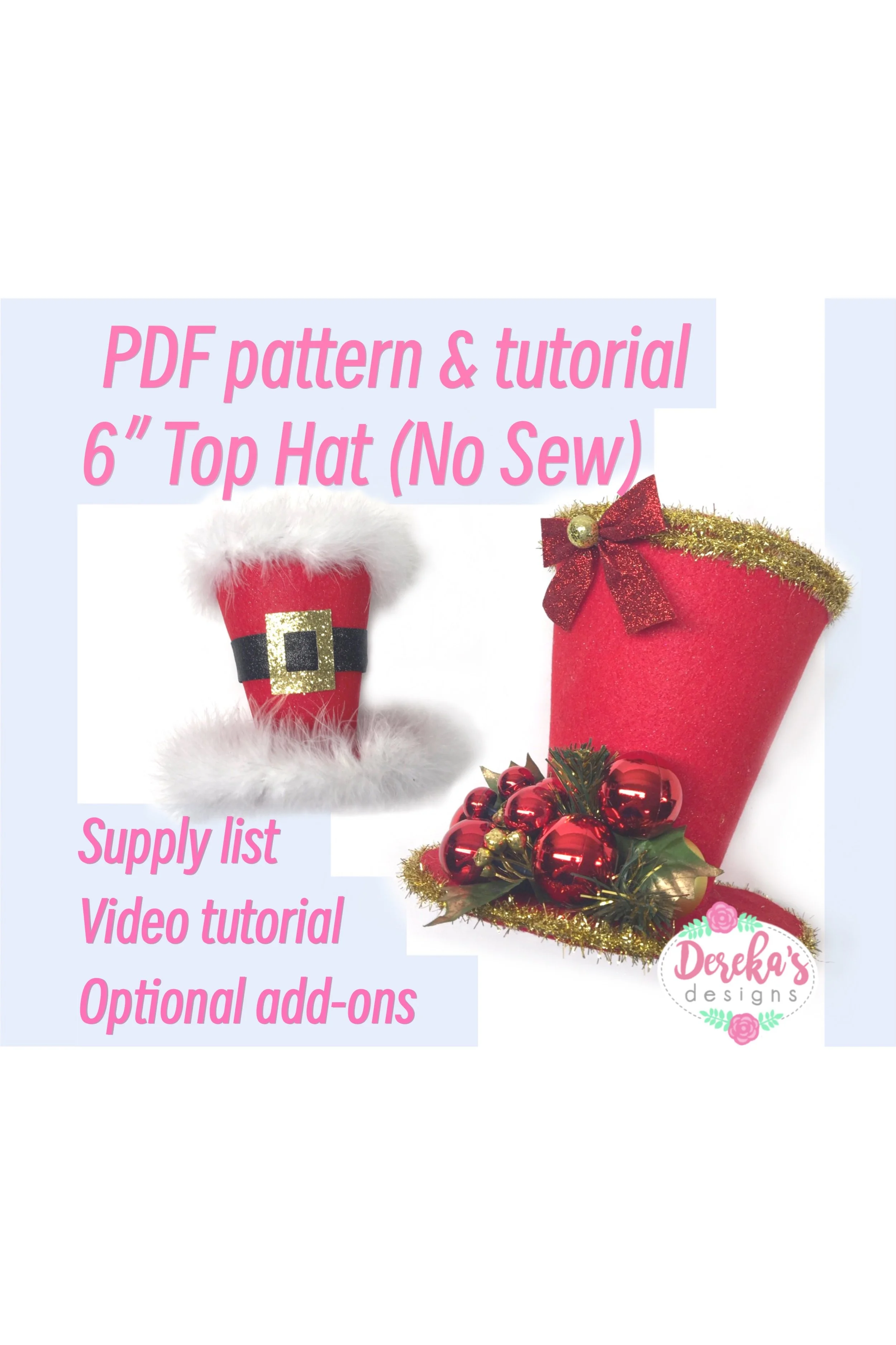 6" Foam Top Hat PATTERN (no sew) Digital Download — Dereka's Designs
