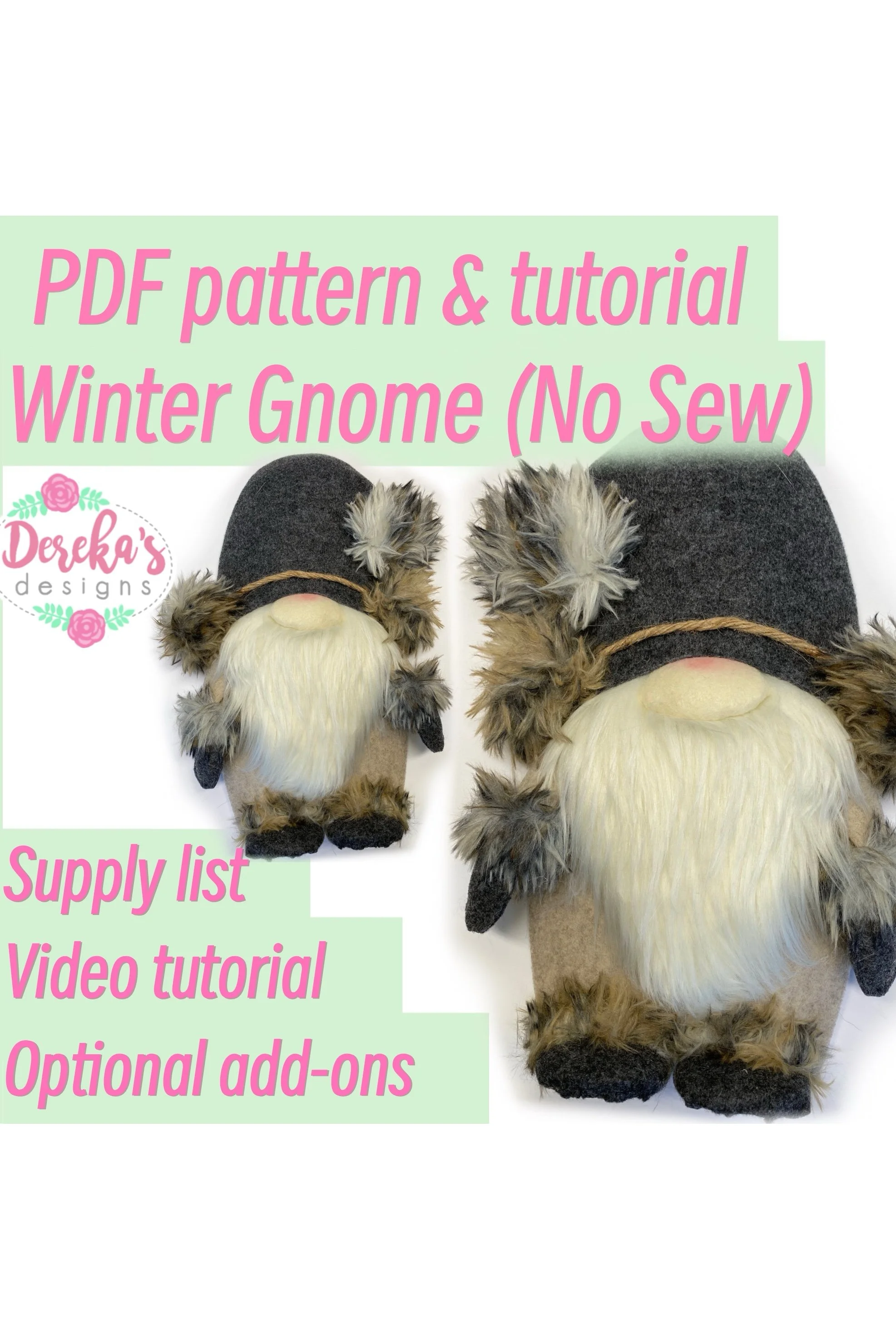 Winter Gnome PATTERN (No-Sew) - DIGITAL DOWNLOAD