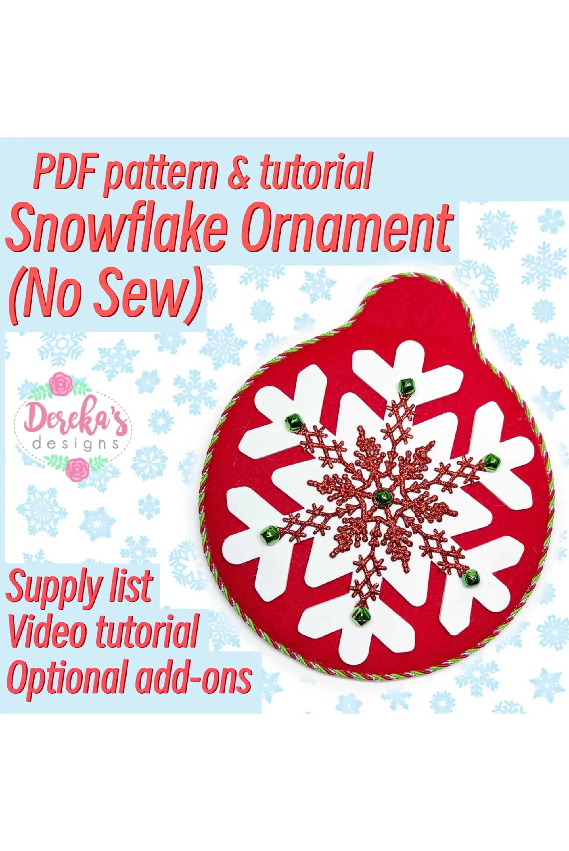 Snowflake Ornament Pattern (No Sew)- Digital download