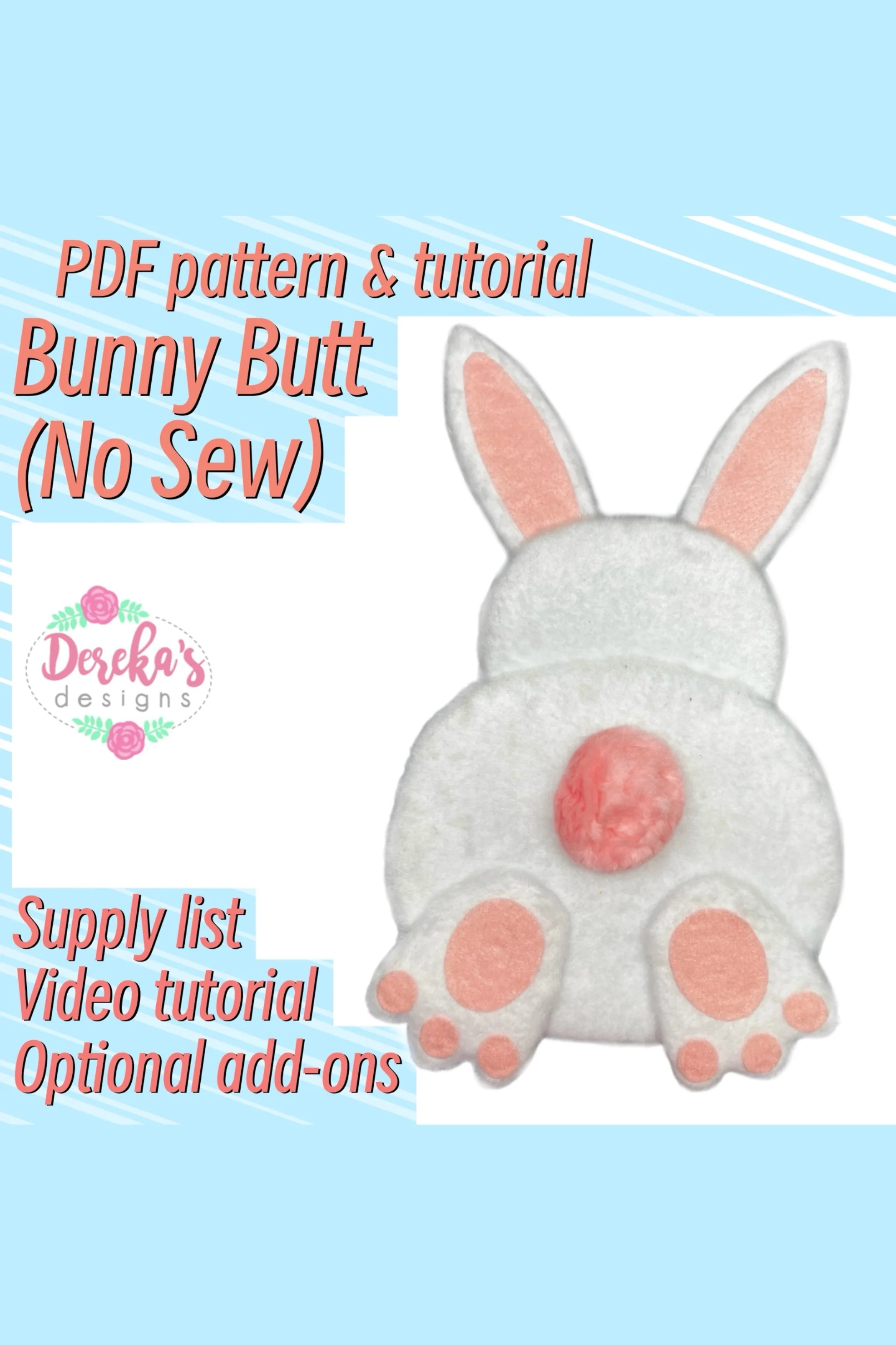 Bunny Butt - No Sew- Digital Download