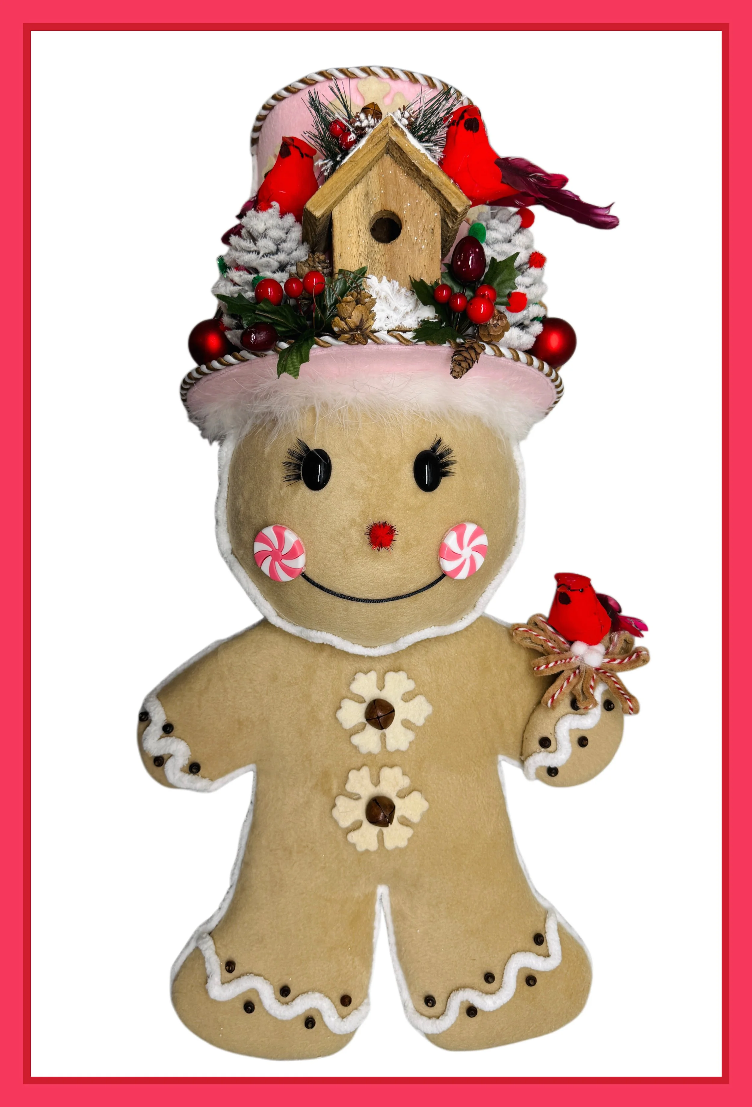 Gingie Top Hat w/Face & Body - Cardinal