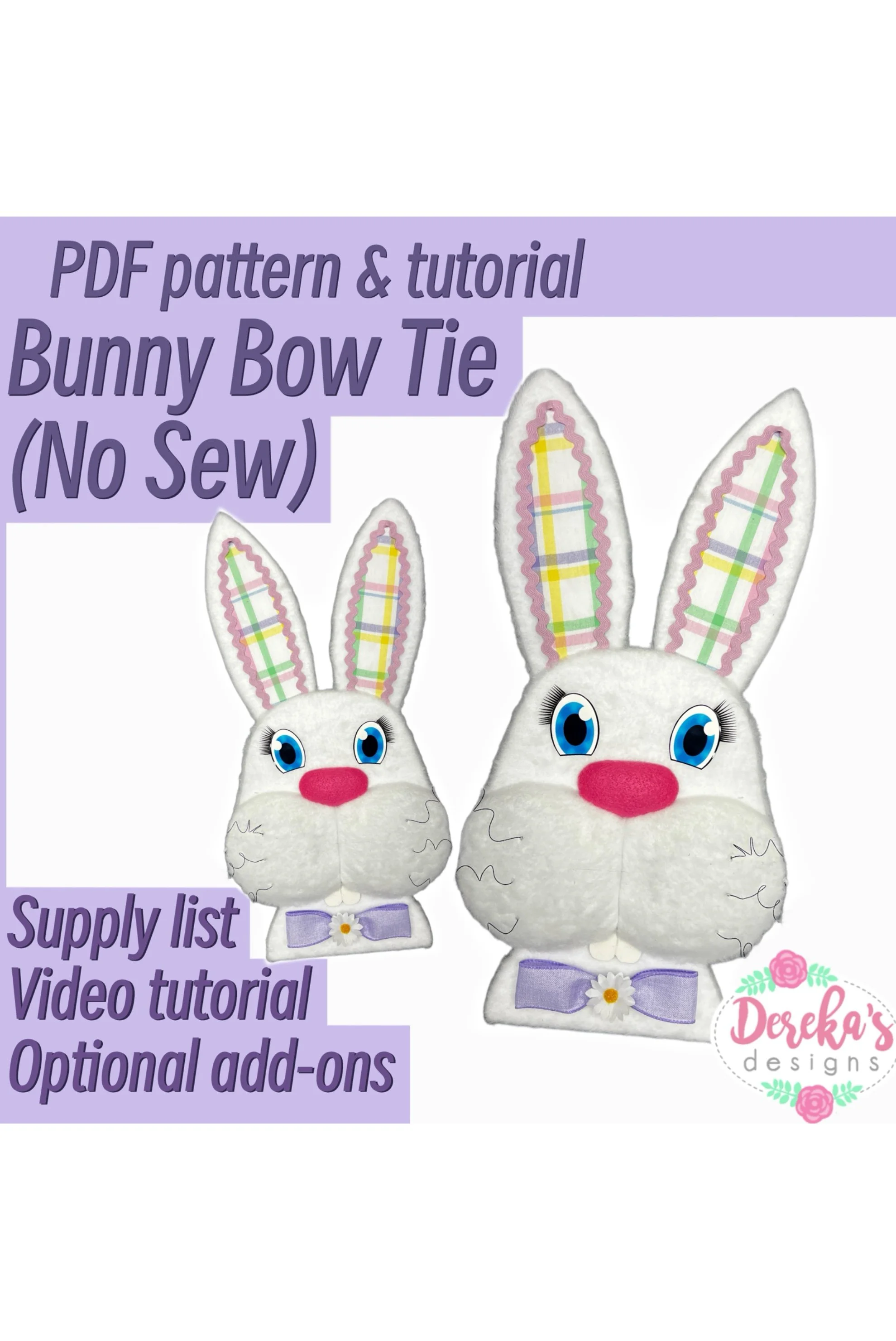 Bunny with Bow Tie (no sew) - Digital Download