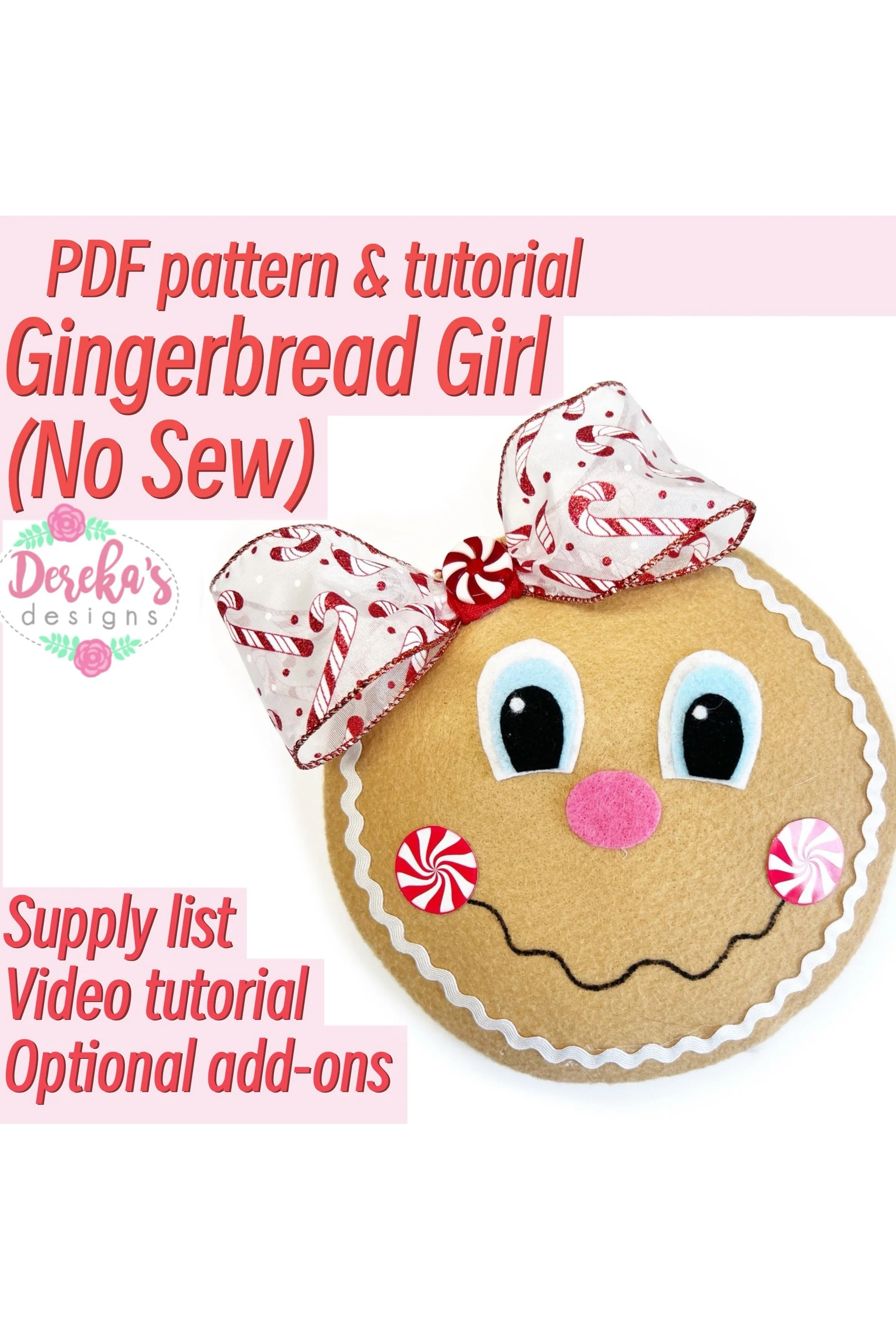 Gingerbread Girl Pattern (no sew) - Digital Download