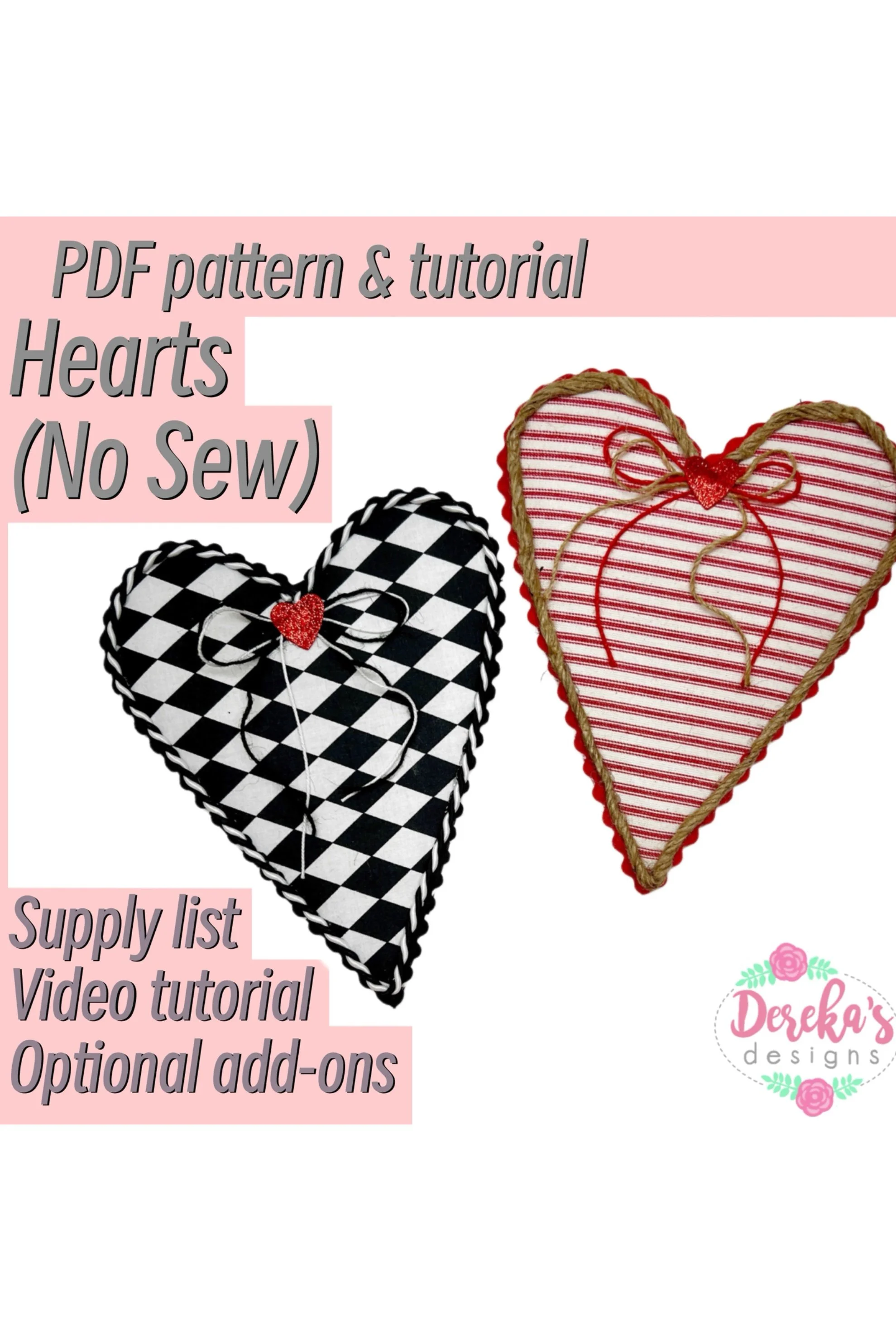 Hearts Pattern (No Sew)- Digital Download