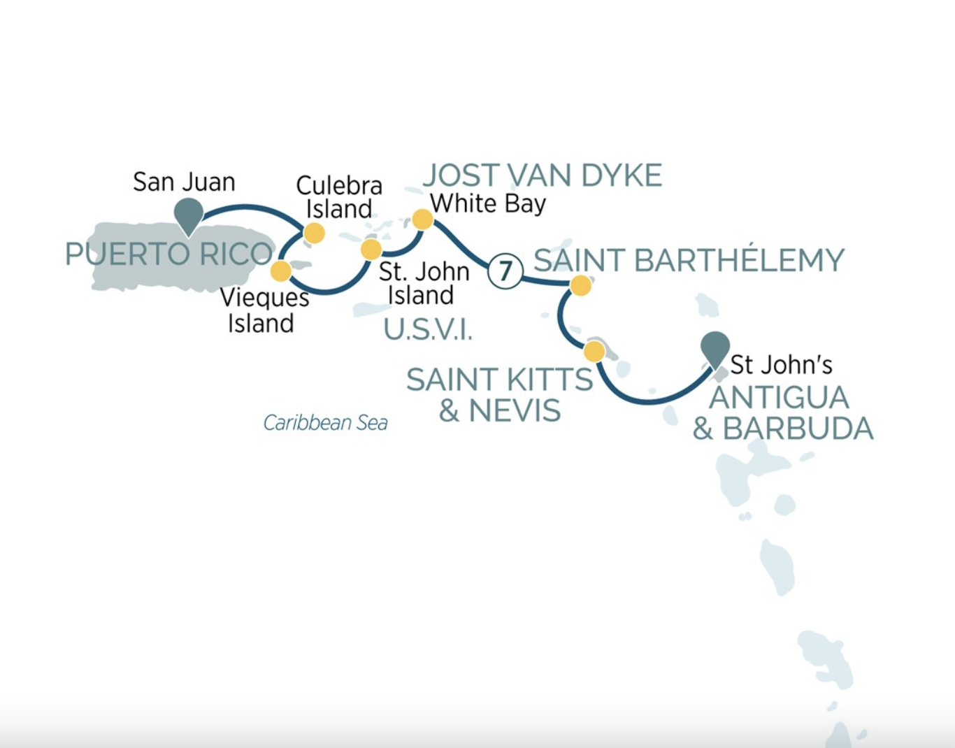 Map of sailing route
