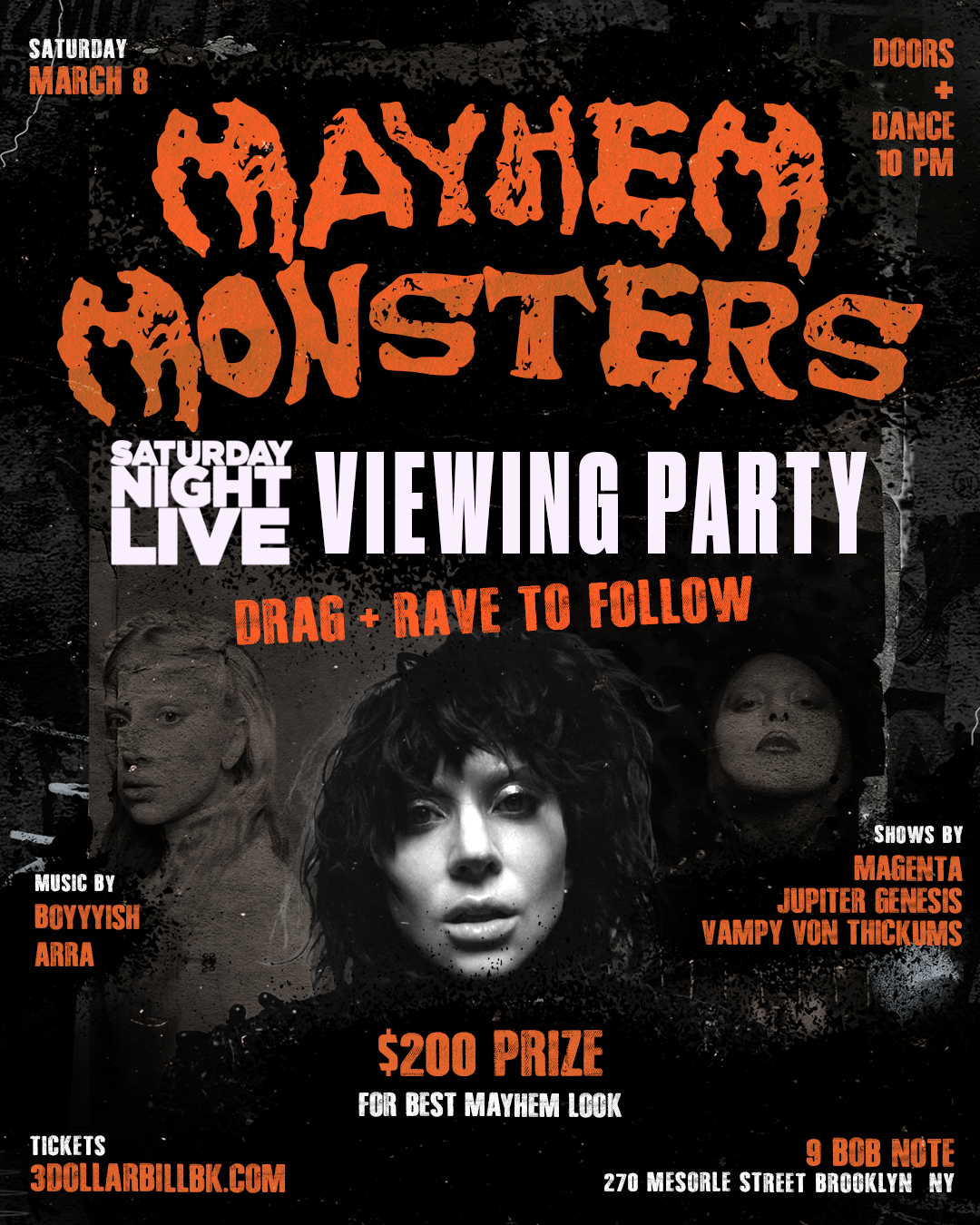 MAYHEM MONSTERS GAGA RAVE — 3 Dollar bill