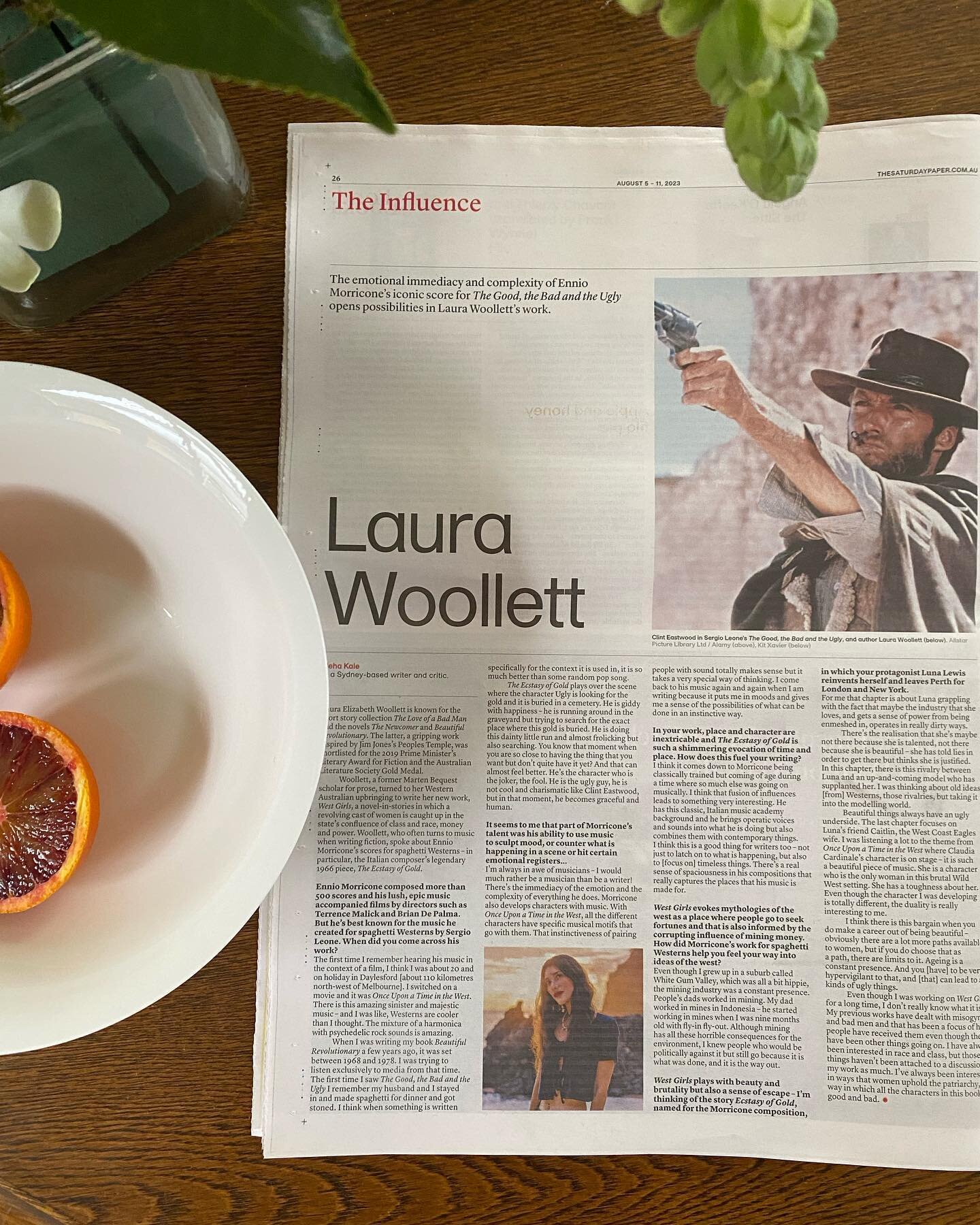 In @satpaper talking about one of my all-time favs, maestro Ennio Morricone, and the influence of his western themes on West Girls. Tq @nehakale for the interview ✨