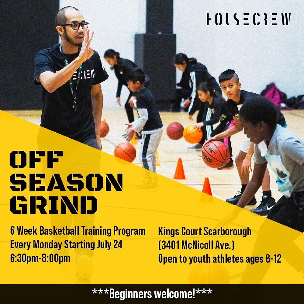 ‼️‼️OFF SEASON GRIND ‼️‼️
Youth Basketball Training Program 

6 weeks
Every Monday starting July 24
6:30-8:00

King&rsquo;s Court Scarborough
(3402 McNicoll Ave)

Open to youth athletes ages 8-12
***BEGINNERS ARE WELCOME 💪🏽***

Link in bio to regis