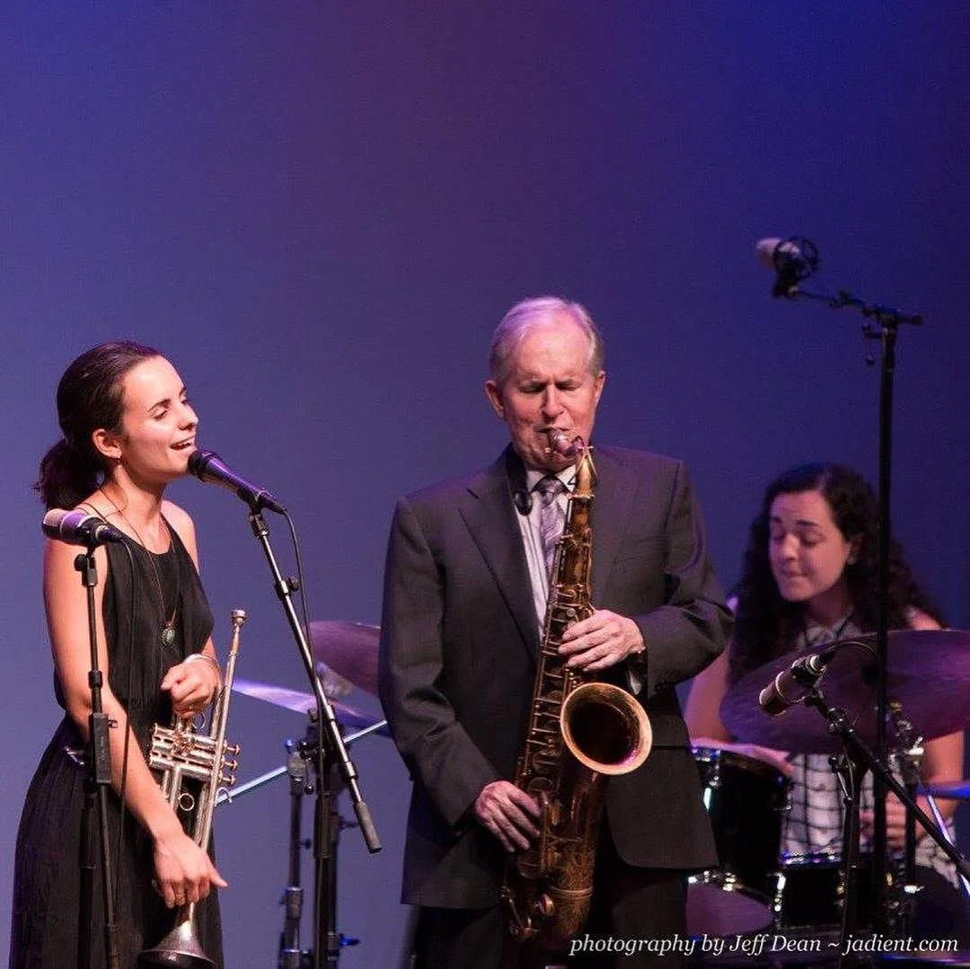Andrea Motis and Scott Hamilton at the Stanford Jazz Festival Photo by Jeff Dean