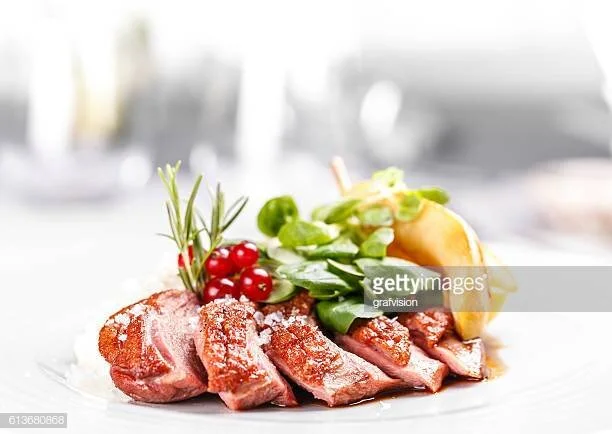 Chinese duck with orange and watercress