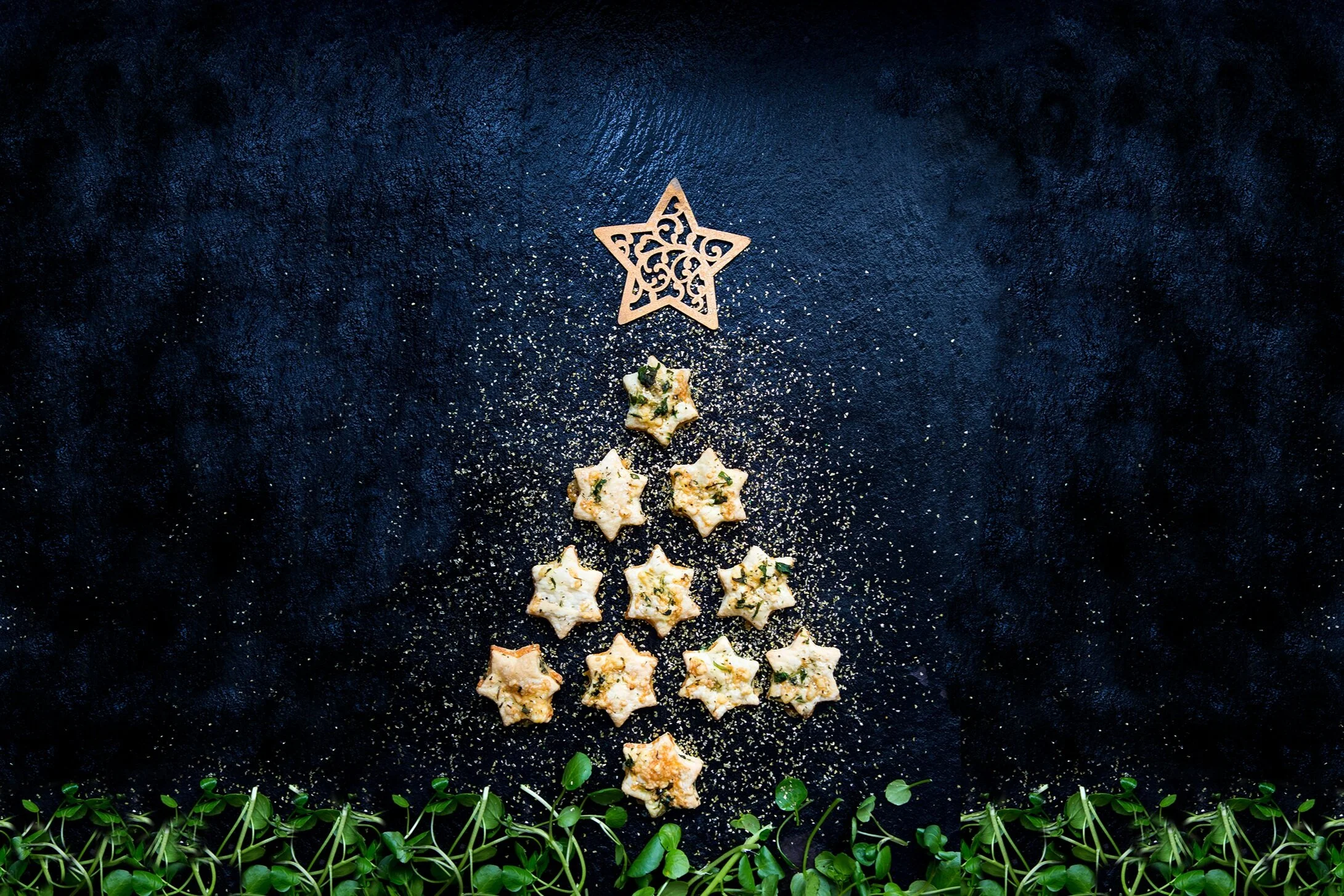Cheesy watercress stars