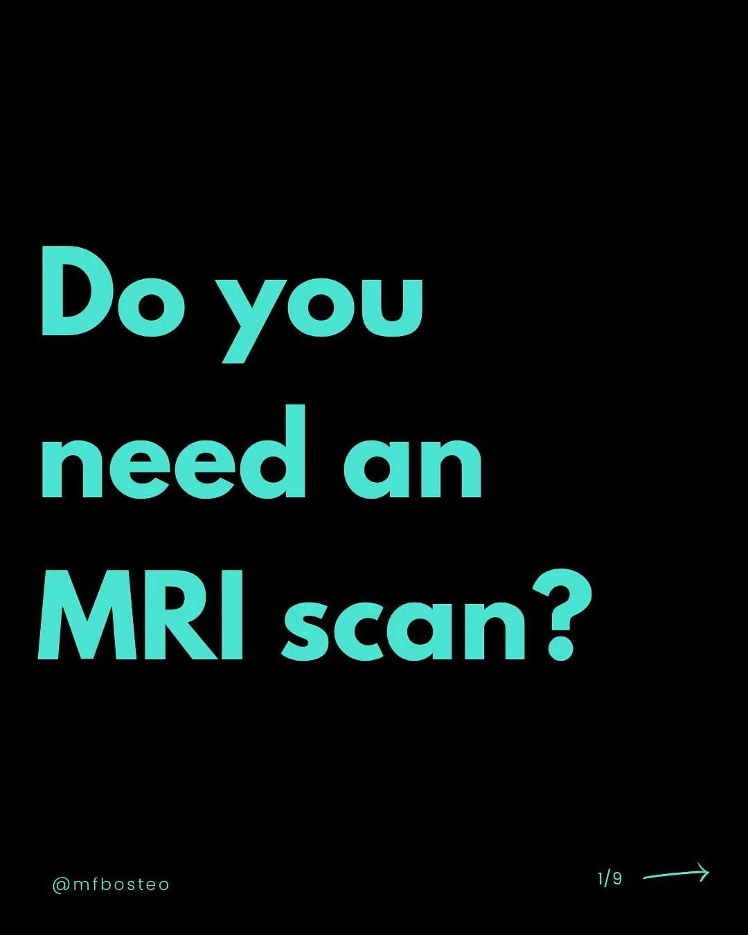 🏥 Do you need an MRI scan? 🏥

It&rsquo;s a question I get all the time &mdash; and my answer is usually: &ldquo;Not yet!&rdquo;

MRI scans are fantastic for giving us detailed insights into your anatomy and what might be causing your pain or injury
