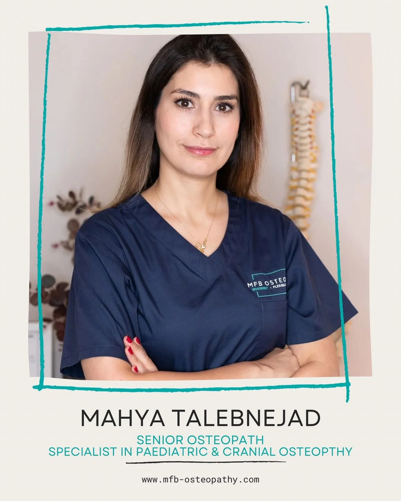 Your MFB Osteo team&hellip;

🌿 Meet Mahya! 🌿
 Mahya is one of our brilliant osteopaths &mdash; and our clinic&rsquo;s paediatric specialist 👶💚 She brings a wealth of experience and a warm, holistic approach to every session 💆&zwj;♀️

She graduat