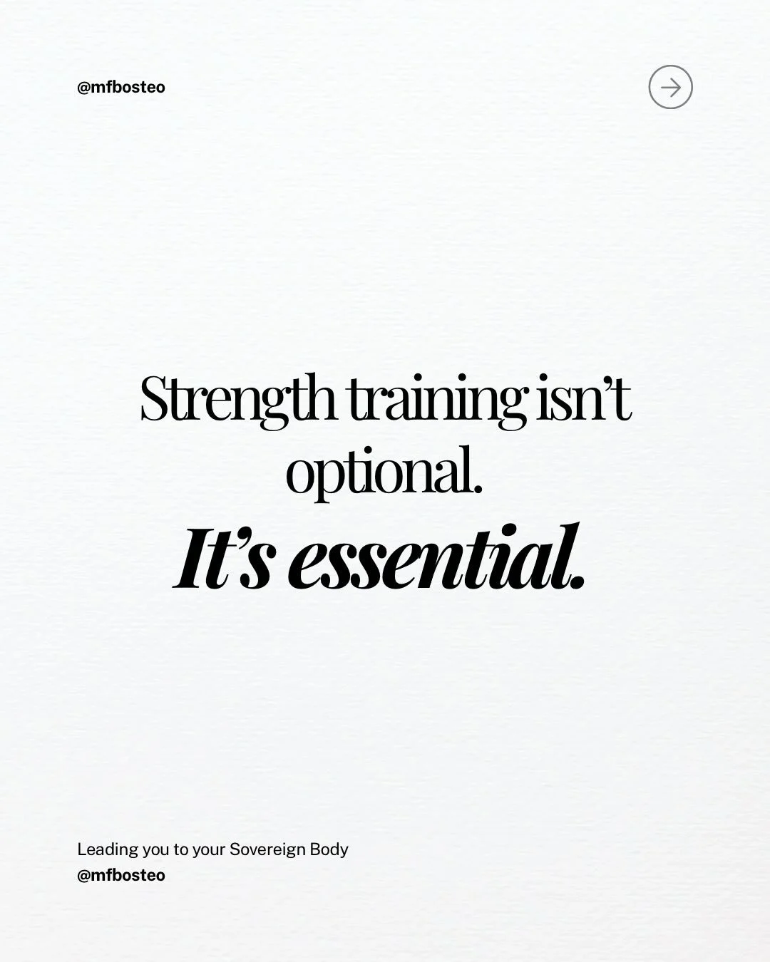 These are the stats. 
These are the facts.

Strength training supports bone health, muscle mass, balance, metabolism, resilience, longevity&hellip; all of it.

It reduces fracture risk. 
It supports mental health. 
It helps you stay strong, capable, 