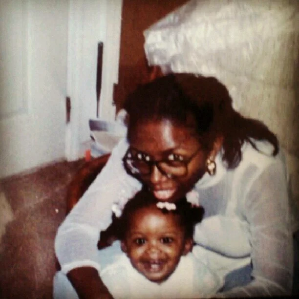 My mommy and I circa 1993 . This was before my parents got married the next year. Although I had another sister on my dad’s side, I grew up an only child until my brother came along around the age of 8. During my early childhood days I lived in Georgia, Texas, Mississippi, then back to Georgia after my parents’ divorce.