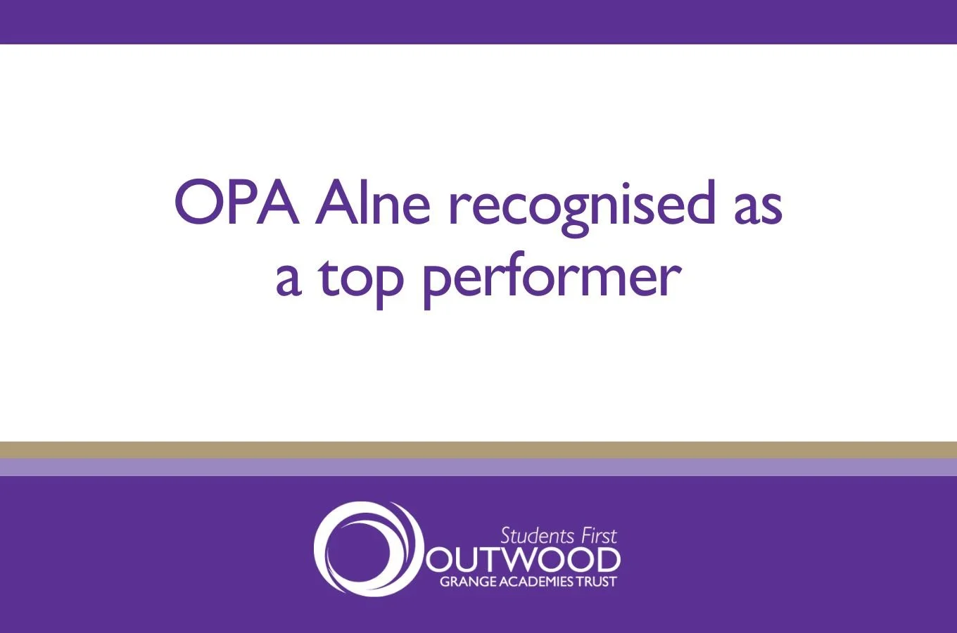Outwood Primary Academy Alne recognised as a top performer