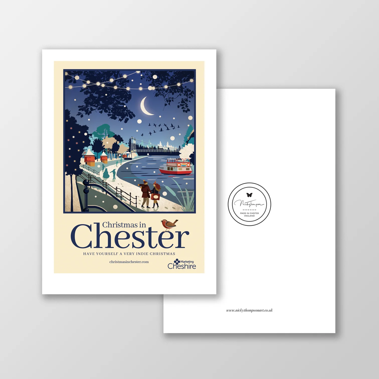 Chester Christmas (River) A5 Signed Postcard
