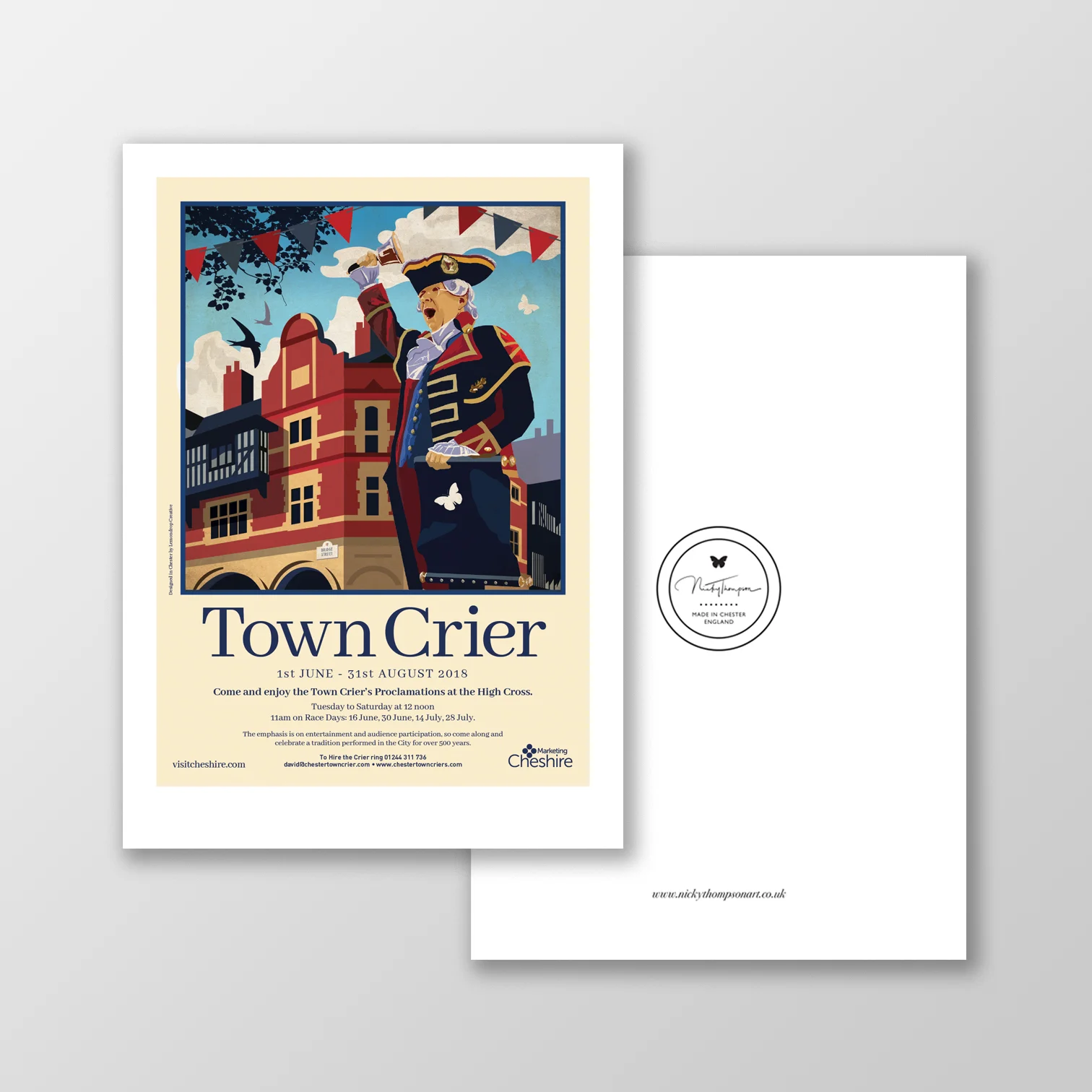 Town Crier A5 Signed Postcard