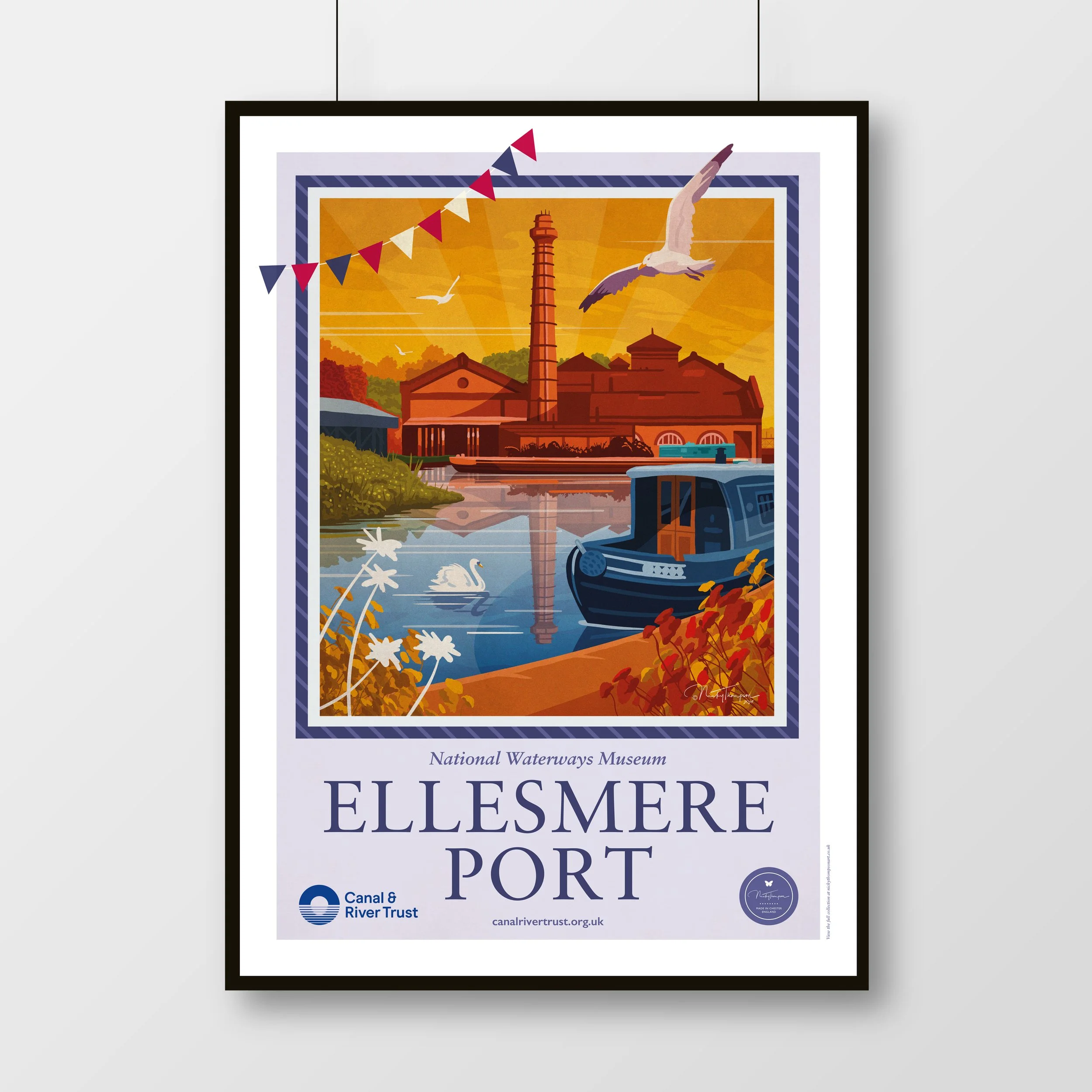 Boat Museum Artwork in Ellesmere Port featuring the National Waterways Museum.