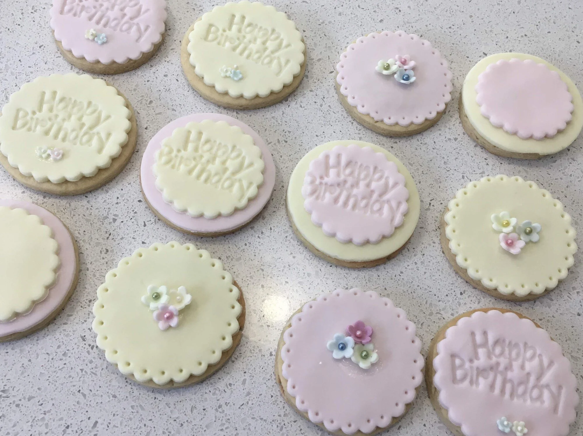 Hand Decorated Personalised Vanilla Gift Biscuits — Pink Aubergine Gift