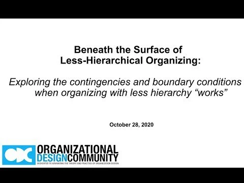 Research Webinar: Beneath the Surface of Less-Hierarchical Organizing