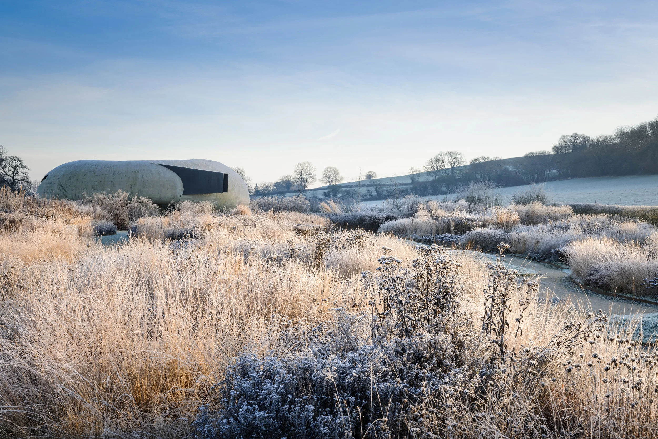 The Pavilion by Chilean architect Smiljan Radić, situated at the end of Oudolf Field. Photo: Jason Ingram.