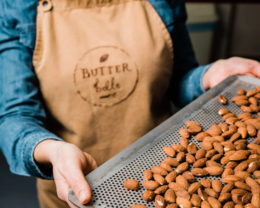 Roasting almonds at Butterbelle. Photo: The Artisan's Storyteller.