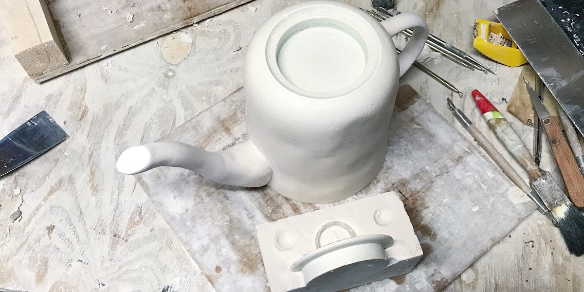 Feldspar fine bone china, teapot plaster model